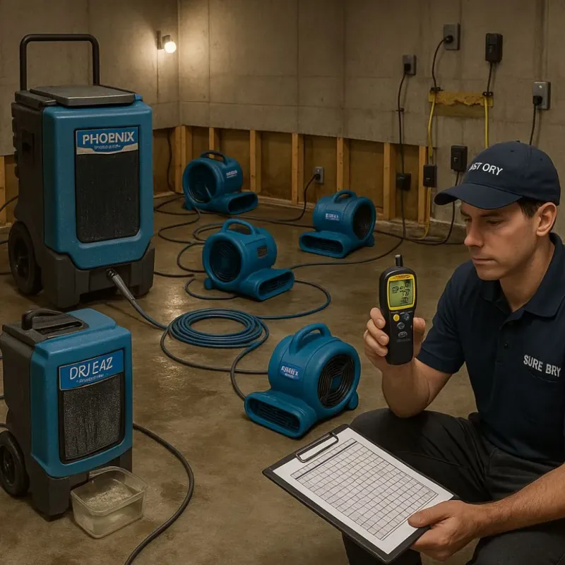 Structural Drying and Dehumidification process in Montgomery, PA
